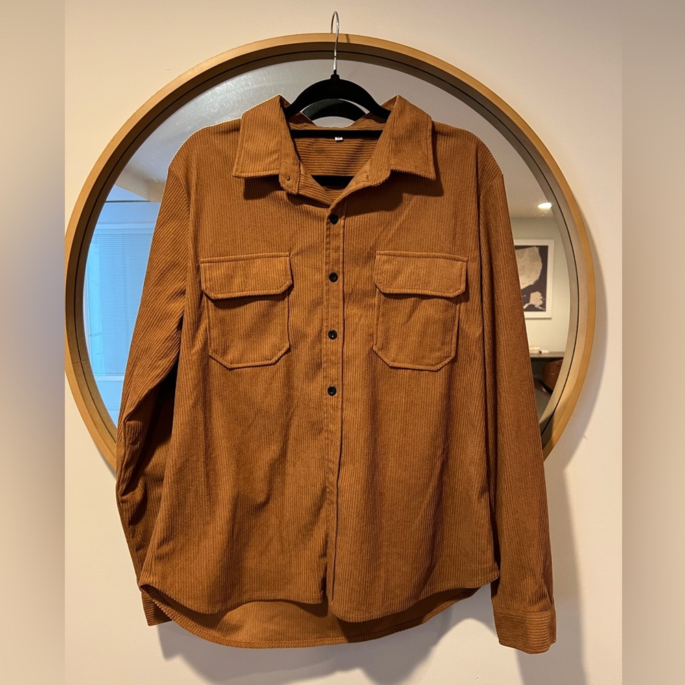 Corduroy Brown Button-Up Shirt